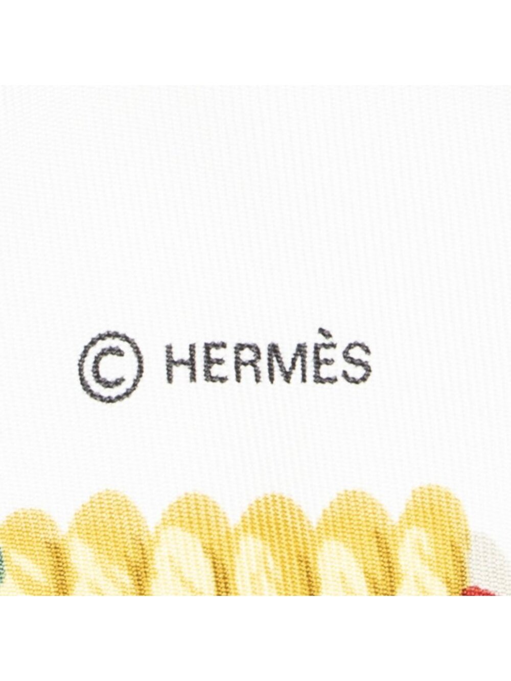 Hermes Scarf Ivory Green Brown Silk - Picture 4 of 5